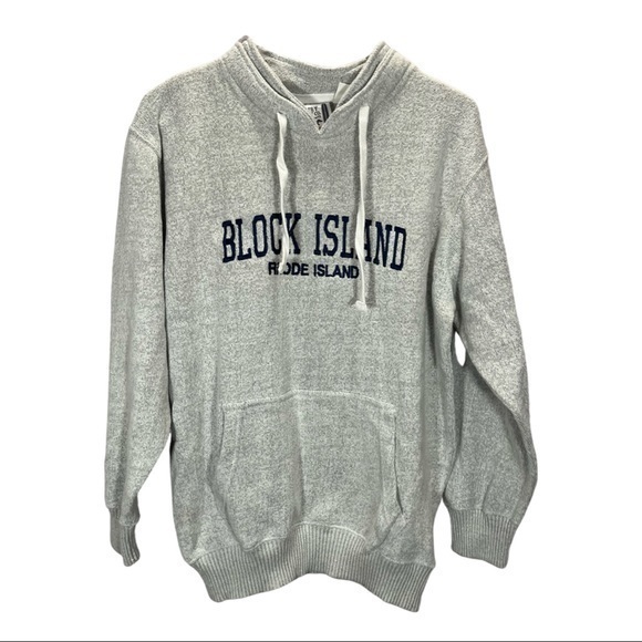 NEW ESY Surf Co Women’s Grey Block Island Rhode Island Embroidered Pullover Top - Picture 1 of 11